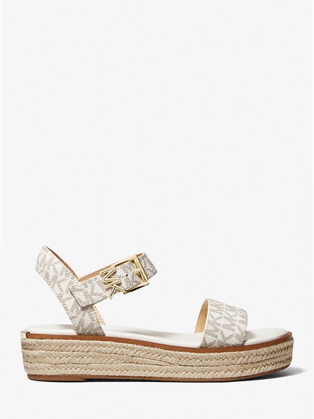 NEW NIB MICHAEL KORS Richie Signature Logo Platform Espadrille Sandal Size 9.5M